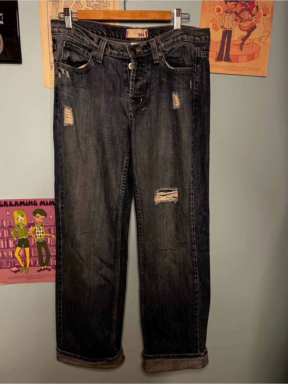 Y2K-era Urban Outfitters Baggy Distressed Button Fly Jeans 30